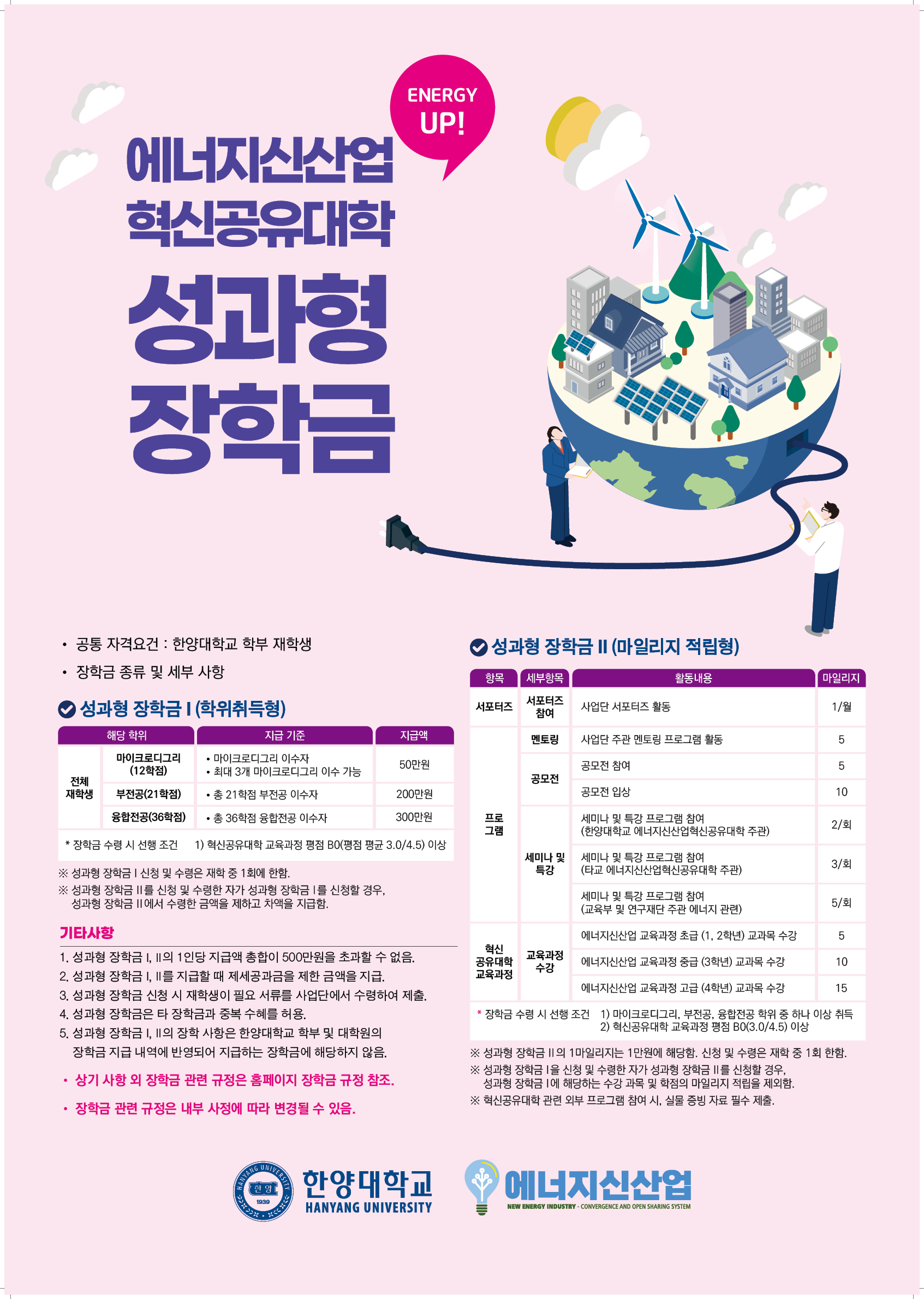 [에너지신산업 혁신융합대학] 2023-1학기 사업단 발급 MD 및 성과형 장학금 신청 안내((MD기한연장))